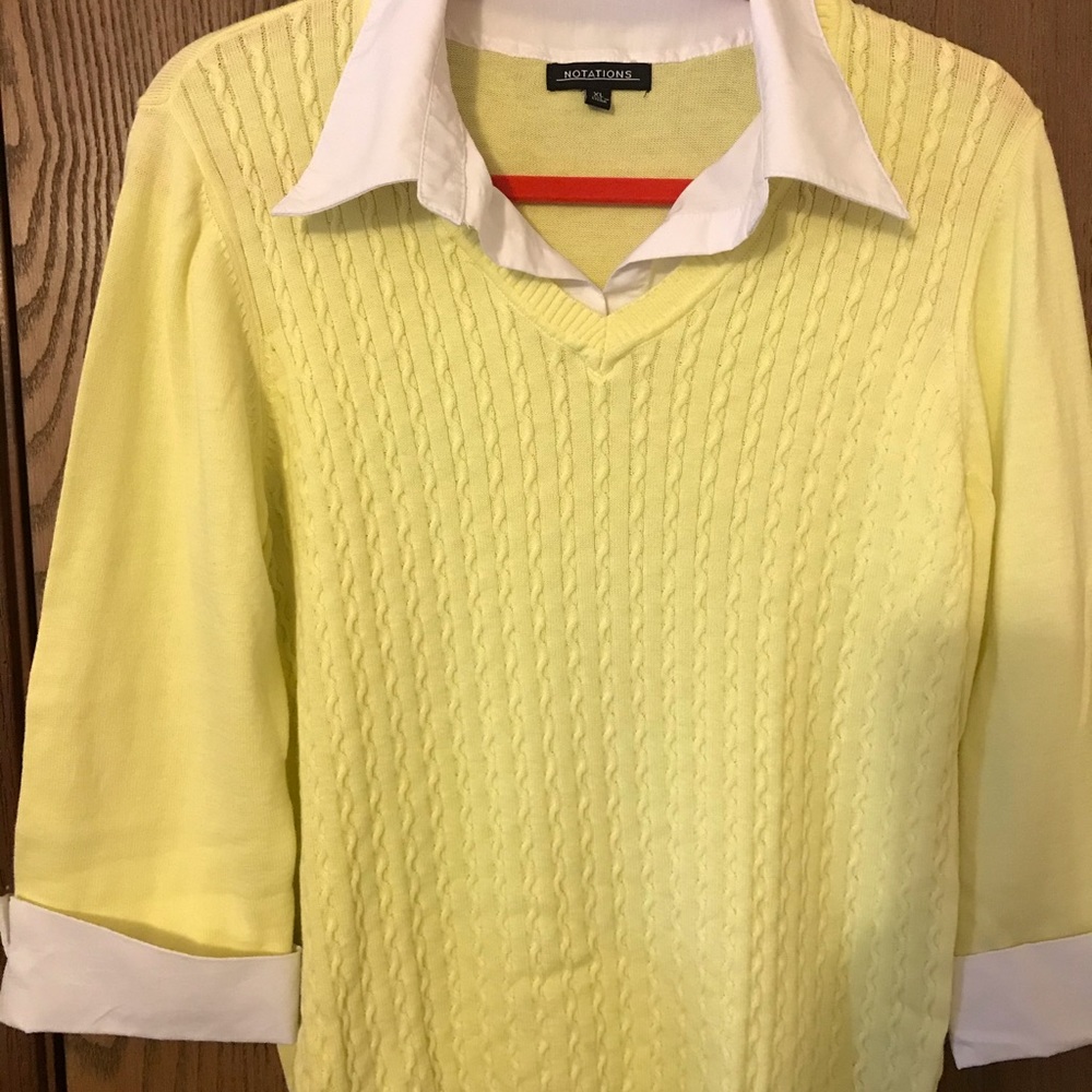 Collared, cuffed lighter weight sweater